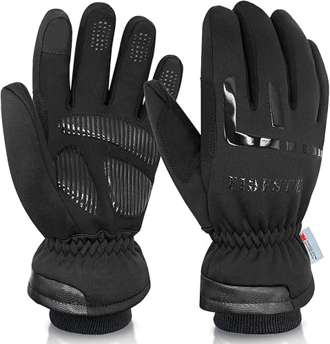 -Guantes térmicos de invierno impermeables de 40 - Guantes cálidos Thinsulate resistentes al viento con pantalla táctil, para conducir y ciclismo,