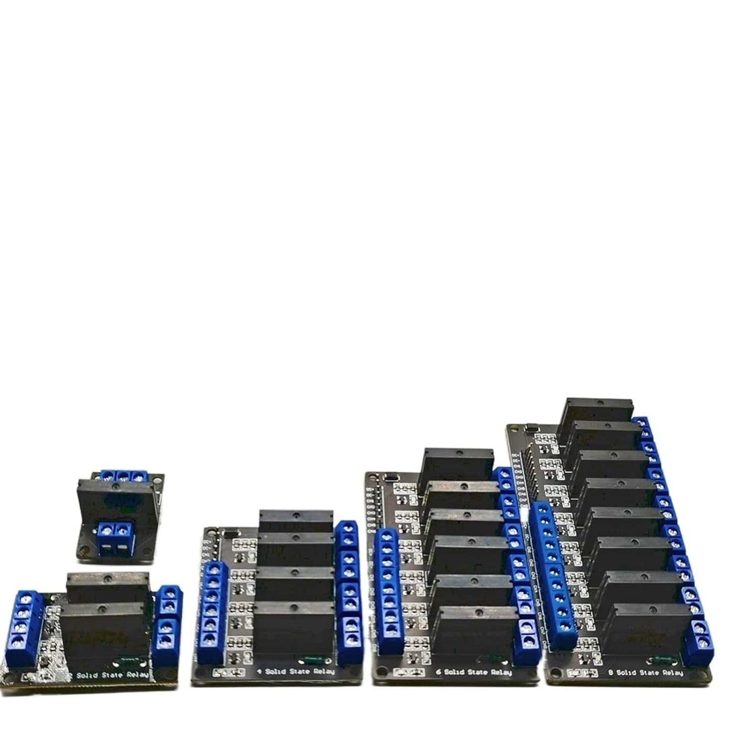 1pc DC Control AC Black 5V 12V 24V Solid State Relay Module 1 2 4 6 8 Way 5V12v24v High and Low Trigger 250v2a(8 Way Low)