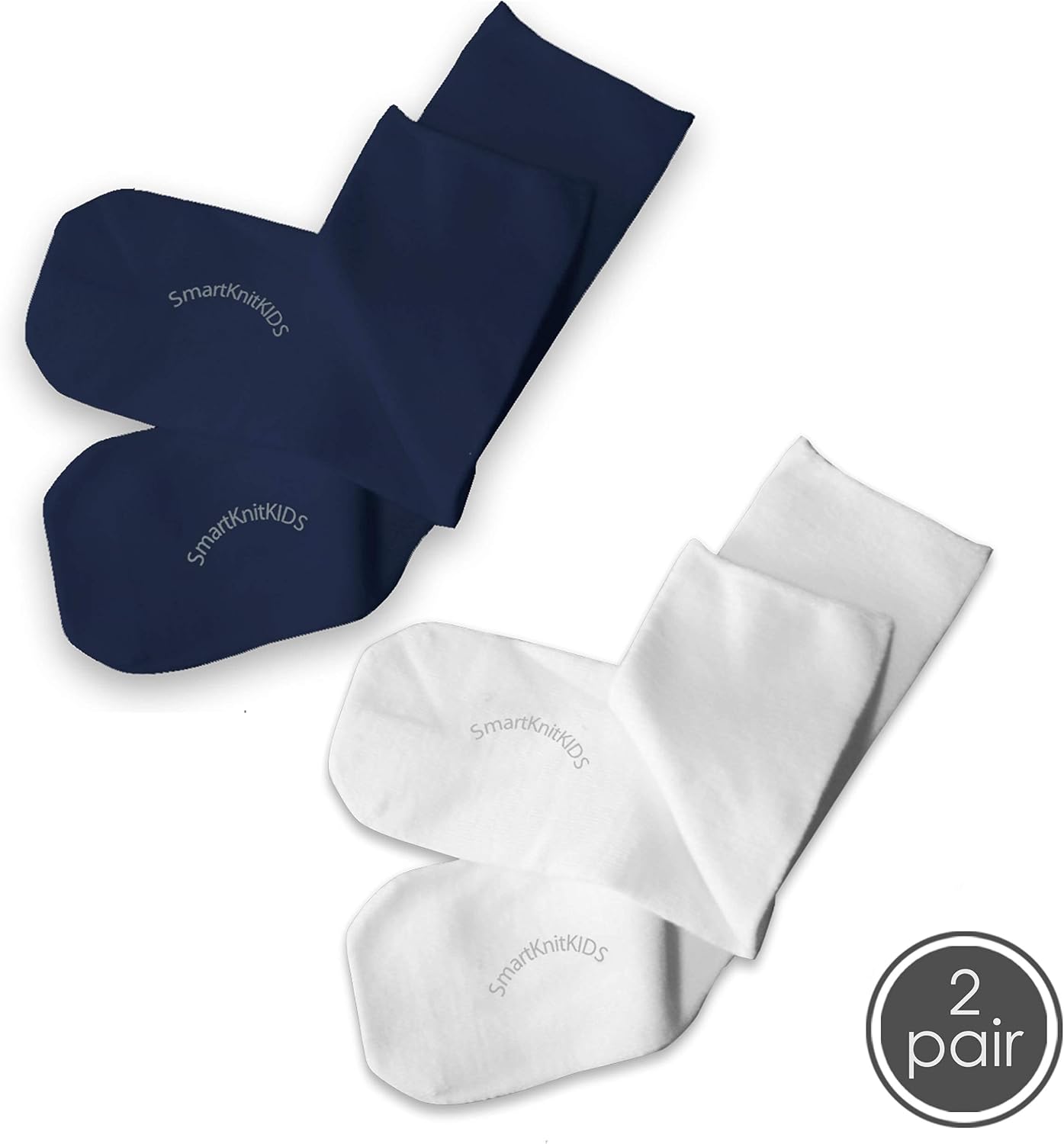 Seamless Sensitivity Socks - 2 Pack (Navy & White, X-Large)