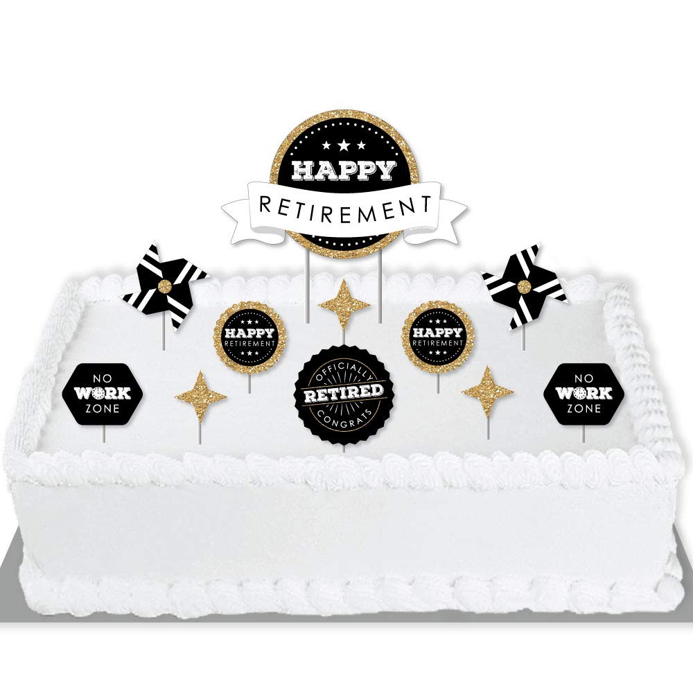 Amazon.com: Big Dot of Happiness Happy Retirement - Retirement Party Cake  Decorating Kit - Happy Retirement Cake Topper Set - 11 Pieces : Grocery &  Gourmet Food