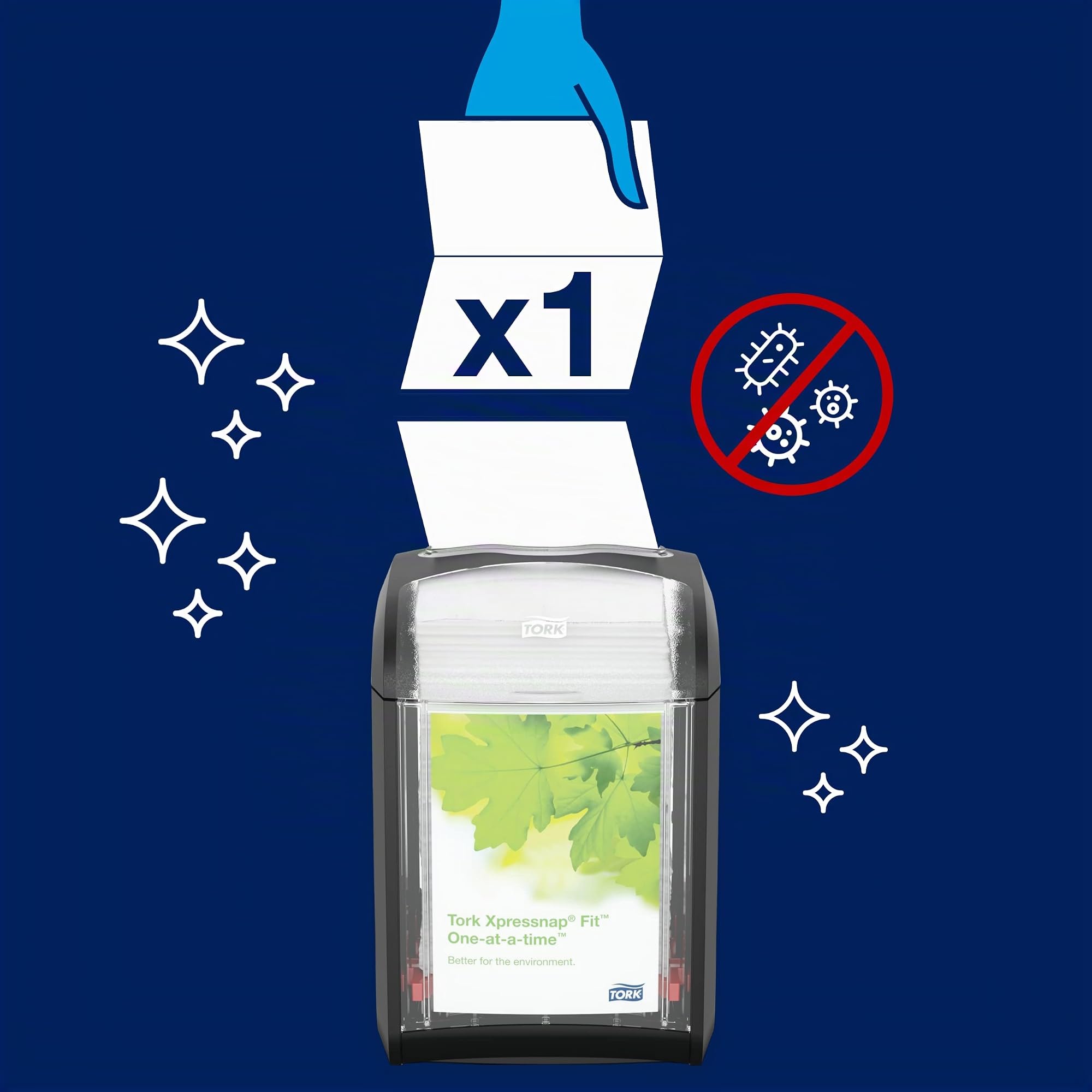 Tork Xpressnap Fit Starter Pack inicial de dispensadores de servilletas de mesa - 962900 - N14 + recambios de servilletas (2 x 120 hojas)