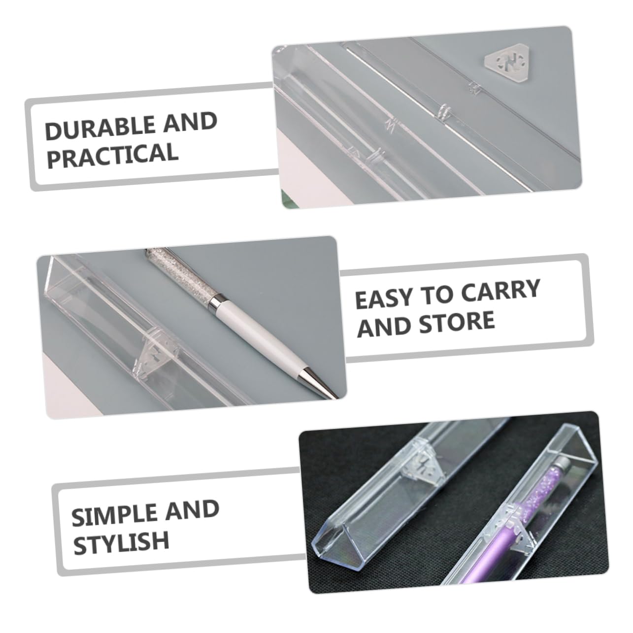 NUOBESTY Pencil Box Trasparente in Plastica 15 Pezzi per Penna