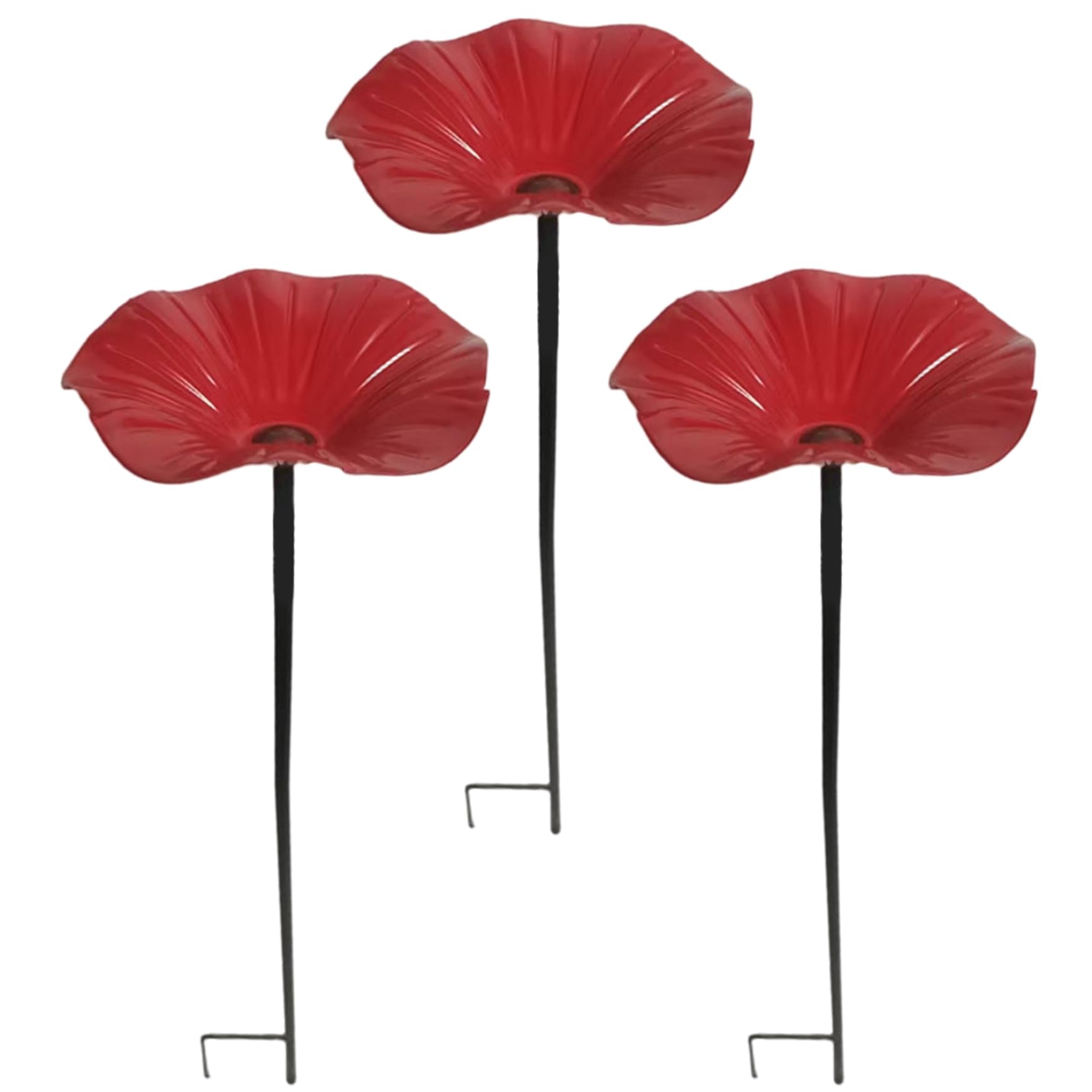 Bain d'oiseaux en métal lot de 3 colibris avec piquet pour jardin