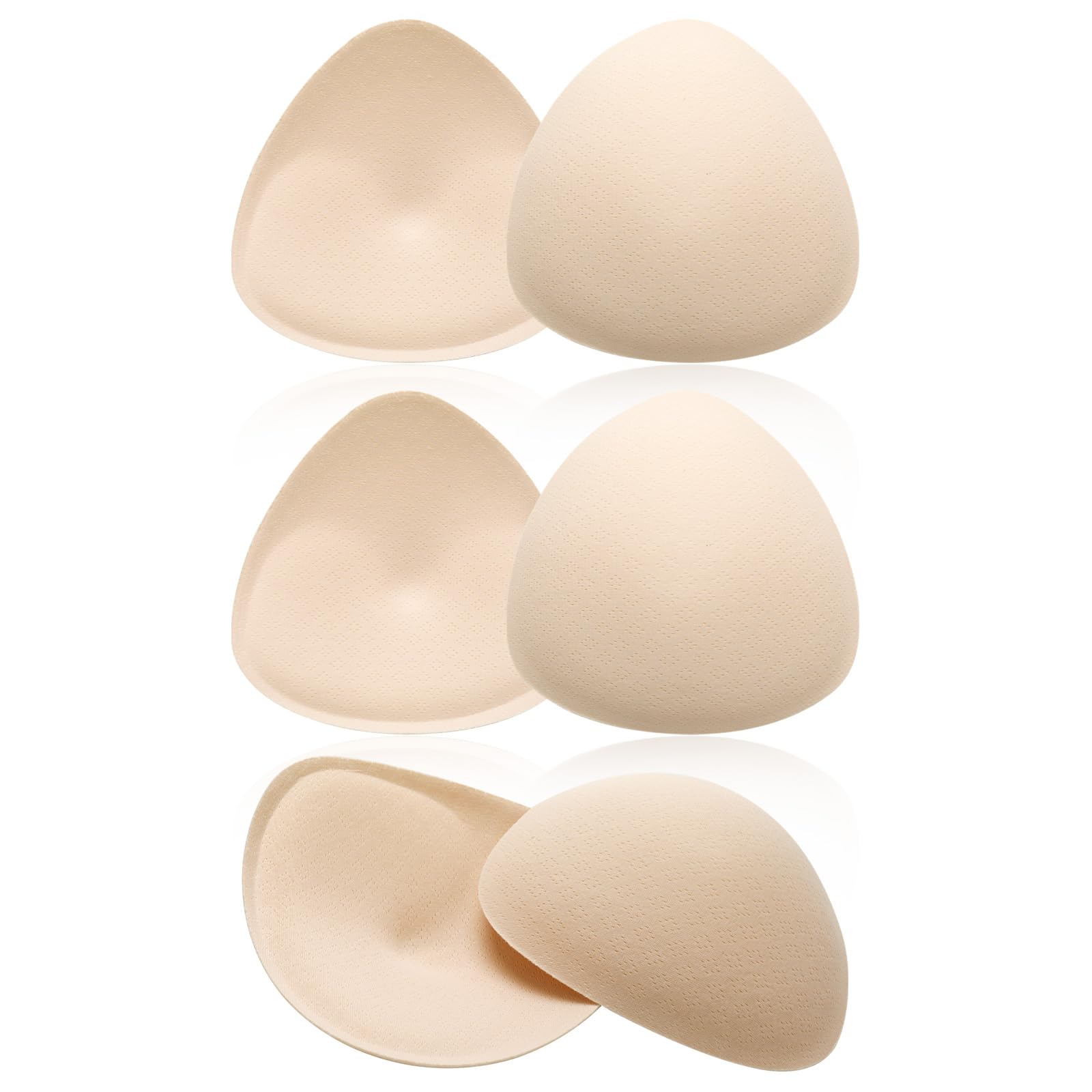 WLLHYF Bra Pads Inserts, Triangle Breathable Bra Inserts Skin Color Removable Breast Padding Pads for Women Girls (US, Numeric, 00, Regular, Regular, 3, Skin B)