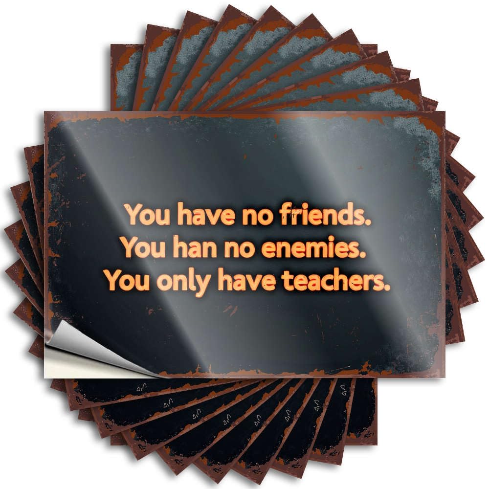 Decal Friends Durable Vinyl - You Have No Friends, Enemies; Only Teachers. Bumper for Math Use(12X18CM)