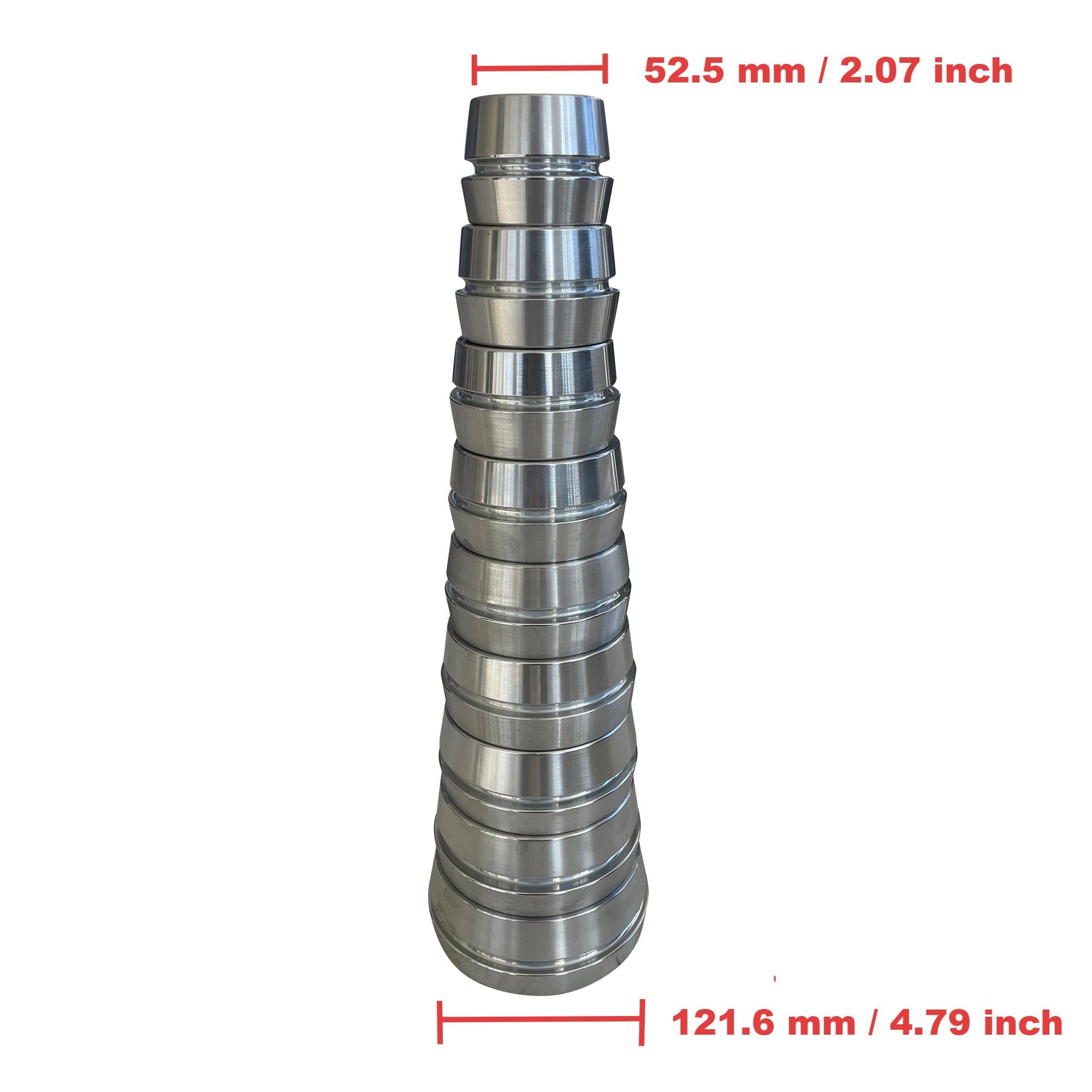 Zestaw stożków do wyważarki do kół z wałkiem 40 mm, zestaw stożków stożkowych od 2,07" do 4,79", 9 szt., akcesoria