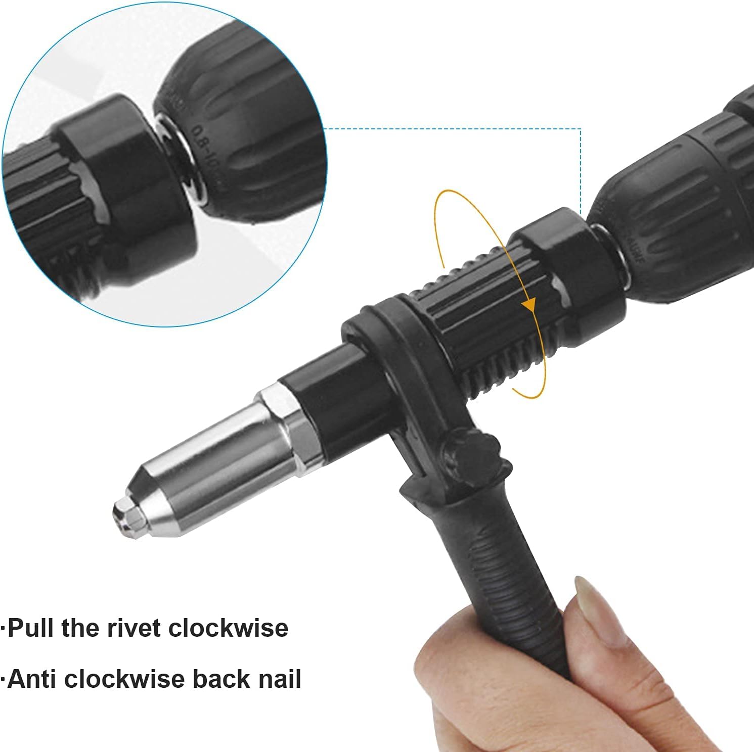 Drill Rivet Gun Adapter - Professional Rivet Tool -8