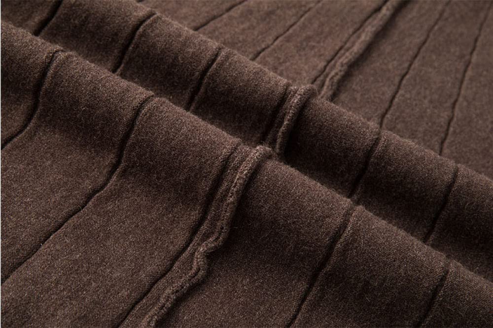 Damen Strickrock,Maxirock Für Damen, Braun, Elastisch, Mit Hoher Taille, Gestrickter, Plissierter Regenschirmrock, Vintage-A-Linie, Swing, Gerüscht, Herbst, Lange Röcke Für Mädchen, Damen, M