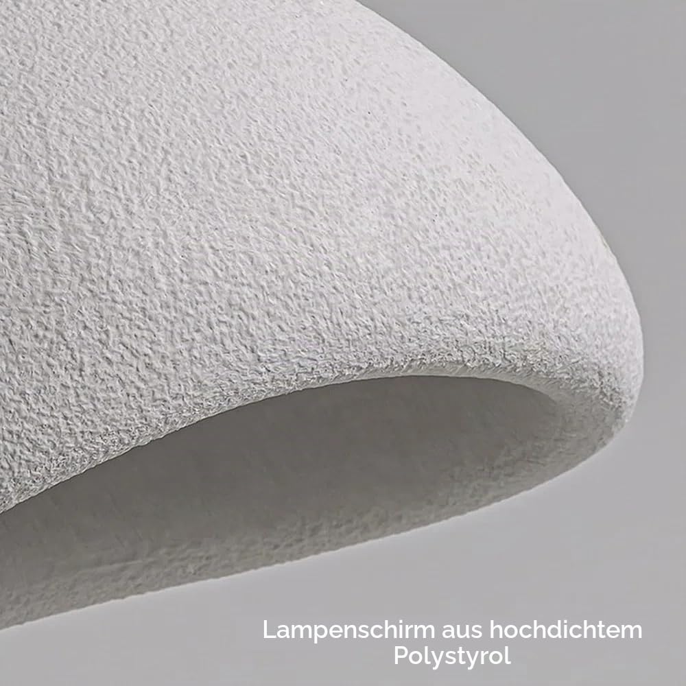 Wabi Sabi Pendelleuchte Weiß in Beton-Optik – Minimalistische Hängelampe mit strukturierter Oberfläche – E27 Deckenlampe für Esszimmer Schlafzimmer Wohnzimmer & Küche(D50,keine Glühbirne)