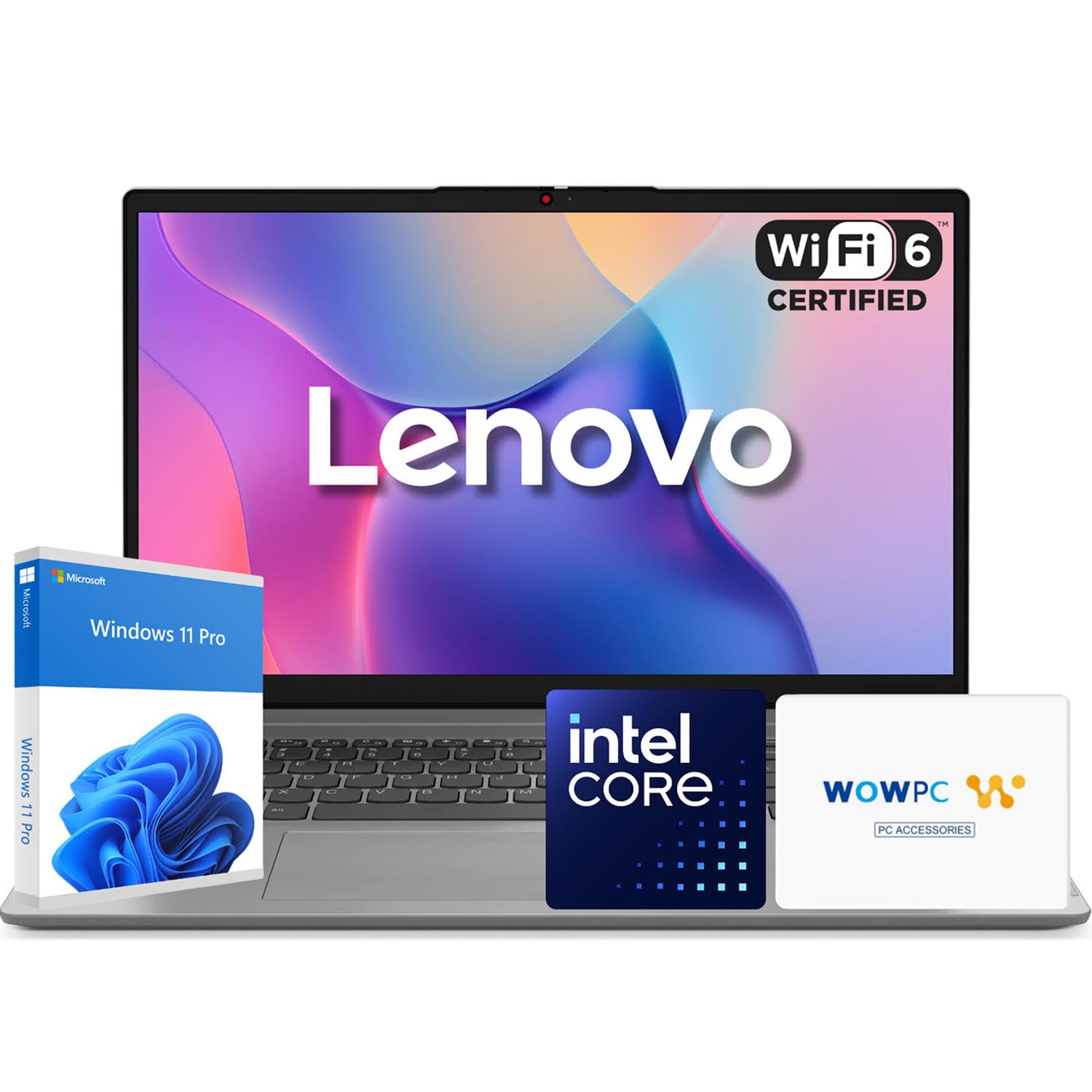 Laptop with Intel Processor | Slim and Portable Design | 8GB RAM, 256GB SSD + 128GB eMMC | 1TB Cloud Storage | 15.6 Display | Windows 11 Pro | 1 Year Office 365 | WOWPC Recovery USB