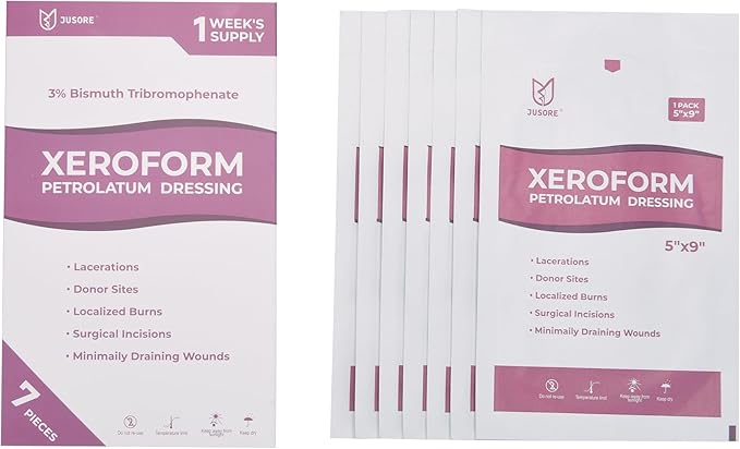 JUSORE Xeroform Petrolatum Dressing 5x9, 7 Unidades miniatura 6