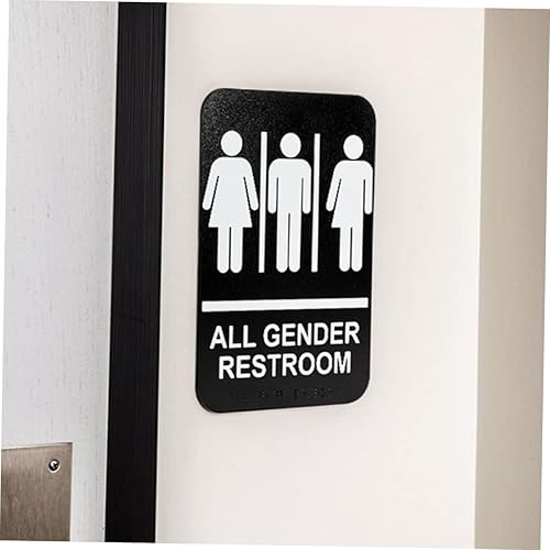 Miniatura 4 de EXCEART Letrero de baño unisex de 3 piezas para negocios, baño, puerta, letrero de baño con braille, unisex, letrero de baño para mujer, para silla
