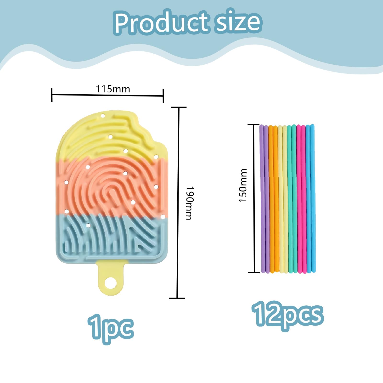 Rainbow Ice Cream Sensory Activity Board Silicone Fidget Board, Push Peel Sensory Boards - Image 2