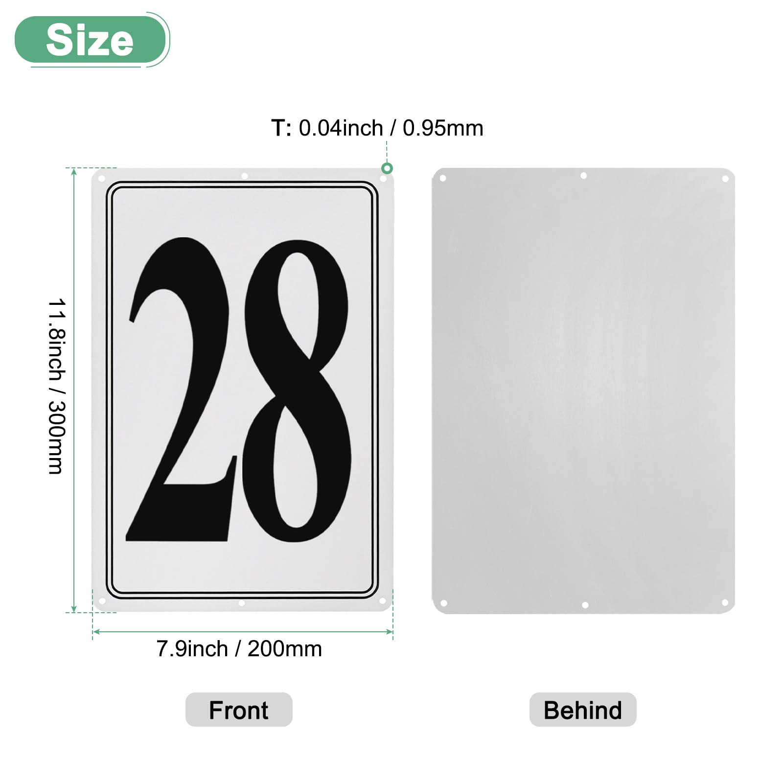 M METERXITY Aluminum Number Sign 28, 11.8 Inch House Numbers and Metal Letters, Parking Spot Letter Signs - Image 3