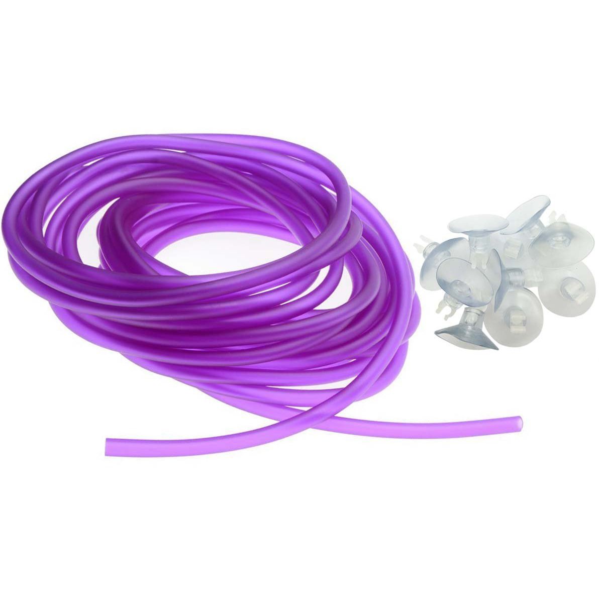 Saim Aquarium Airline Tubing Soft Air Pump Hose for Fish Tank Accessories with 10 Pcs Suction Cups,Purple