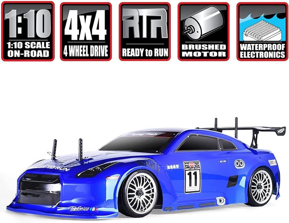 1:10 Scale Large Gas RC Cars,80+ KM/H Hobby Grade High Speed Remote Control Car for Adults Boys,All Terrain 4WD Metal Chassis 2.4GHz Off Road Monster RC Truck