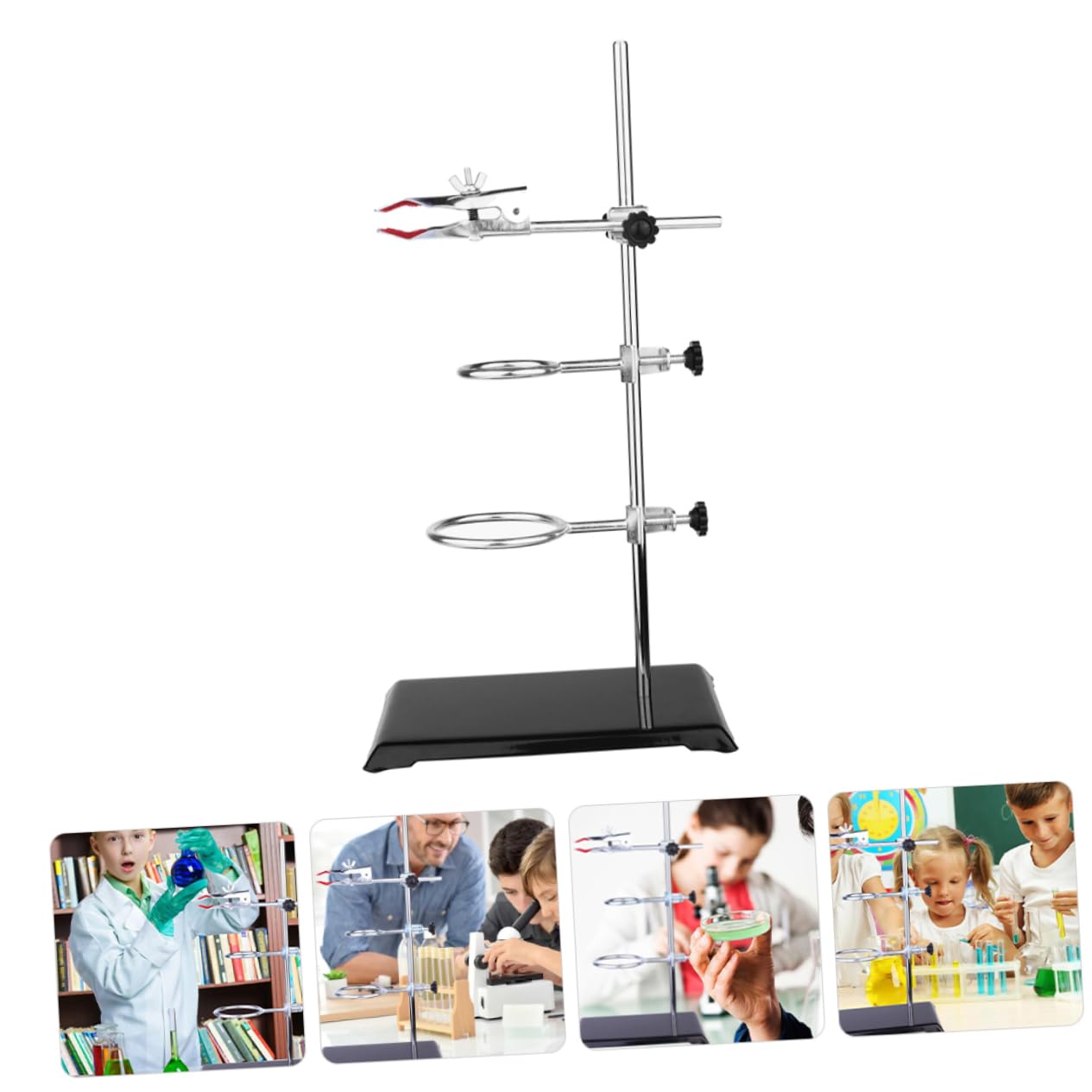 MAGICLULU Supporto Da Laboratorio in Metallo Supporto Per Imbuto Staffa Morsetto Per Esperimenti Chimici e Fisici Base Stabile Assemblaggio Semplice