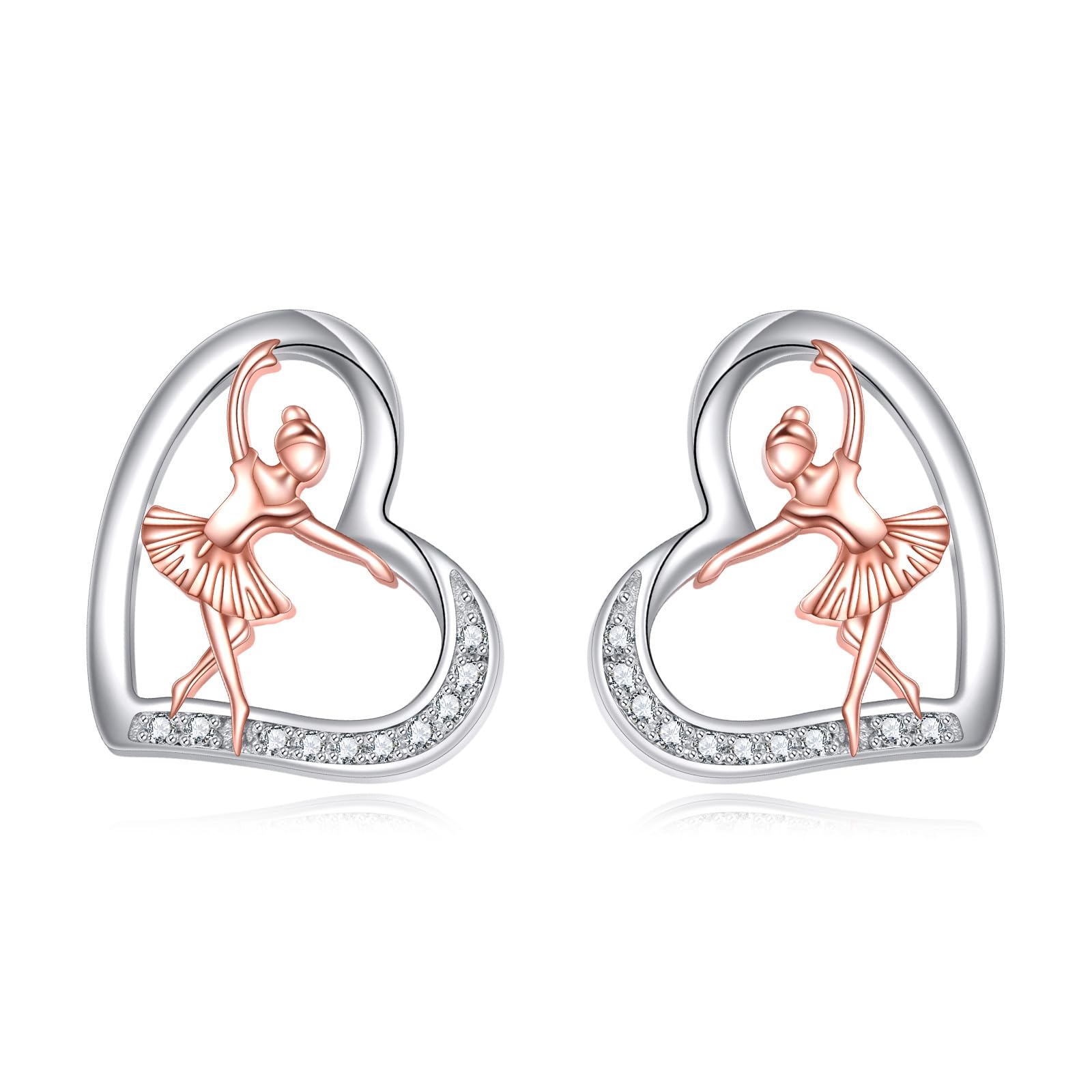 Boucles d'oreilles de ballet en argent massif ciselé main - 7