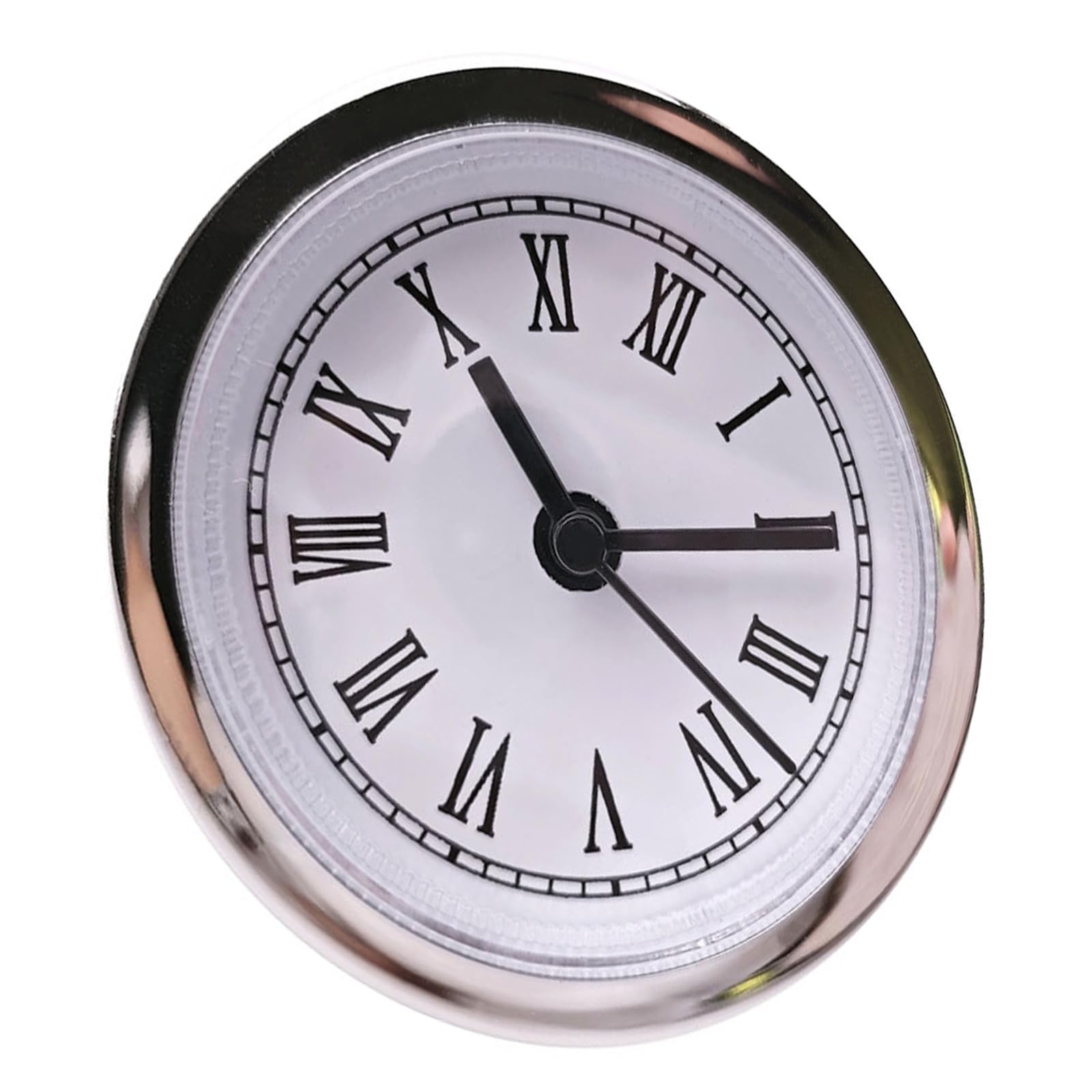 Tongyanji Silver Small Quartzs Clock Movement Insert 60Mm Round Roman Numerals Trim Watch Insert For Wall Clock Replacement