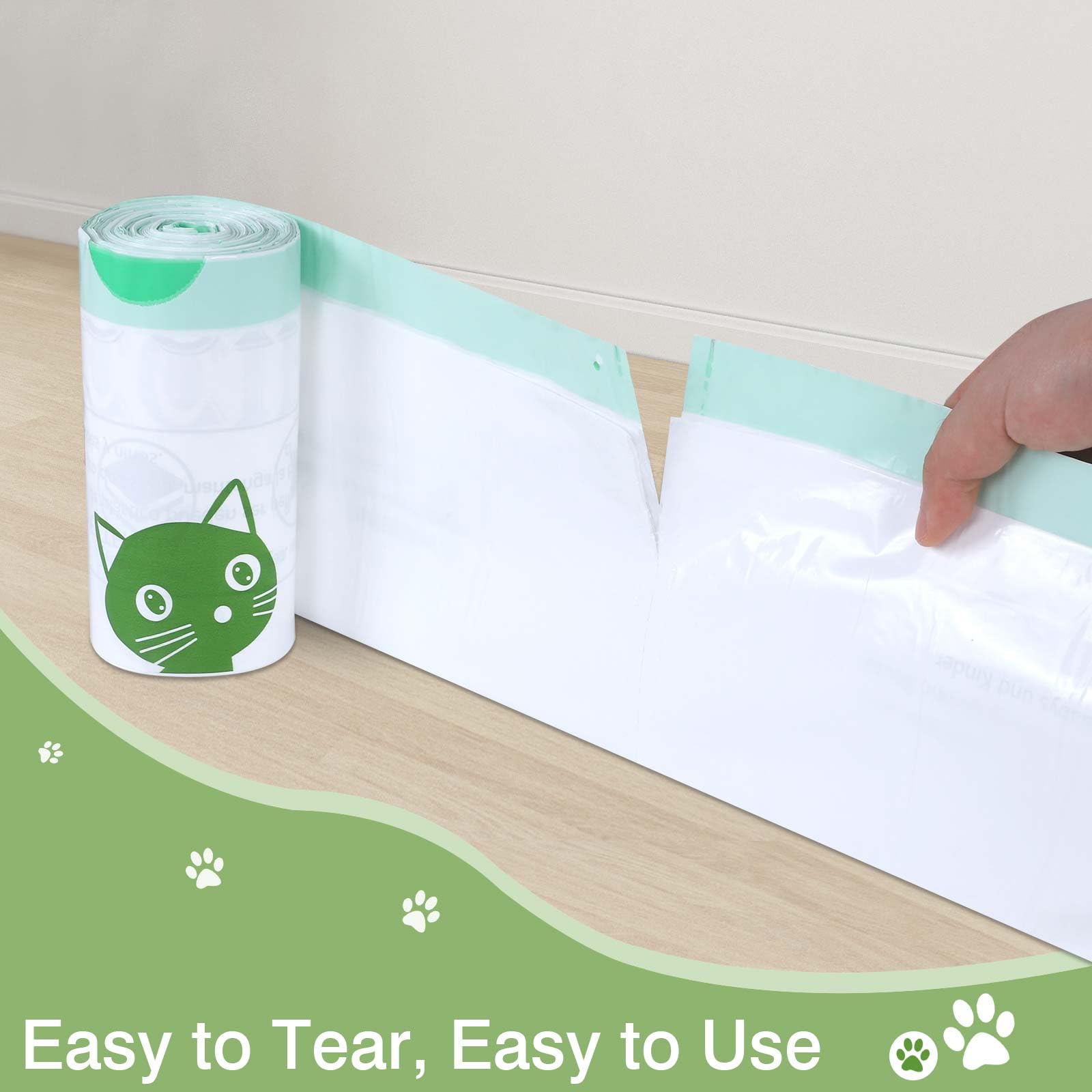 Liners de caja de gato para bolsas de repuesto de robot de arena, revestimientos de cajones de residuos resistentes 75 piezas