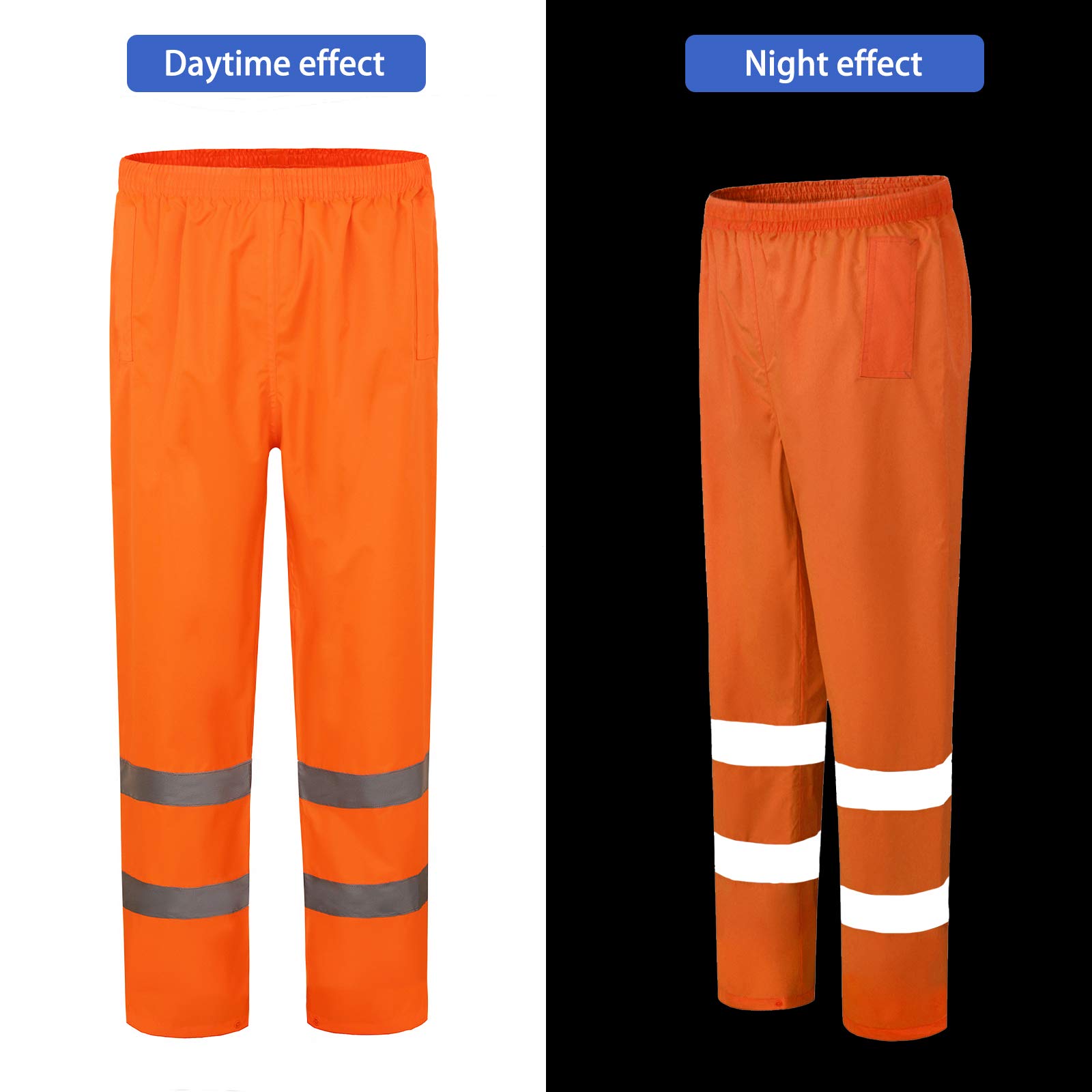 AYKRM Pantalon de Pluie Travail réfléchissant de sécurité Haute visibilité