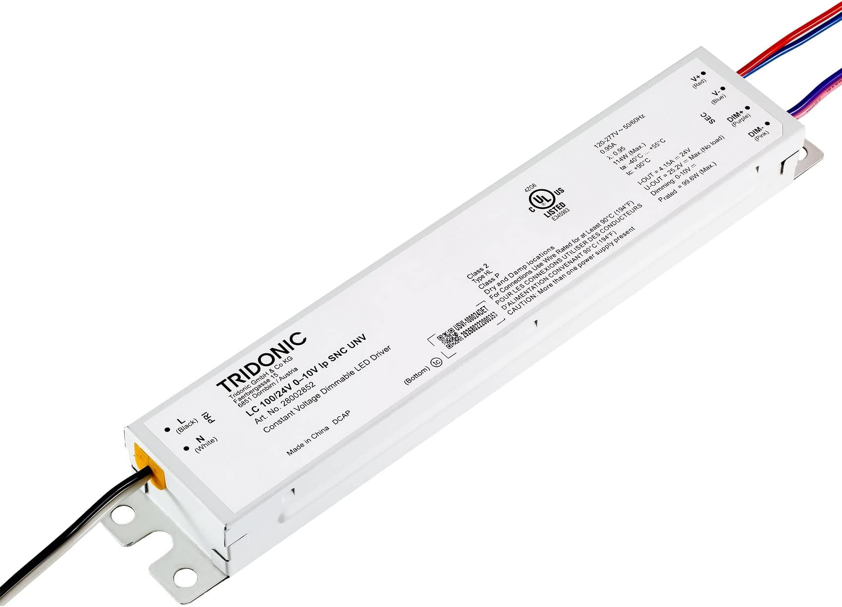 Essence Series 100 Watts Constant Voltage LED Driver, 0-10V Dimmable LC 100/24V 0-10V lp SNC UNV (28002852)