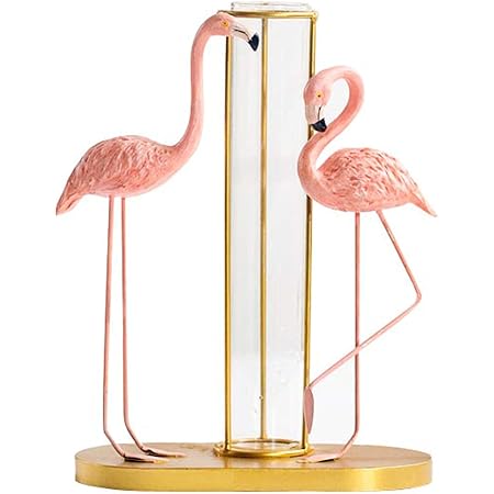 Amazon Co Jp 花瓶 フラミンゴ フラワースタンド 部屋飾り 置物 花器 インテリア おしゃれ 一輪挿し ギフト 誕生日 プレゼント ゴールド ホーム キッチン