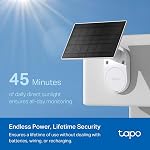 TP-Link Tapo Solar-Powered Security Camera Kit, 2K Wireless Battery Camera w/Solar Panel Base, Smart Person Detection, SD/Cloud Storage, Spotlight Color Night Vision, No Hub Needed (Tapo C410 KIT)