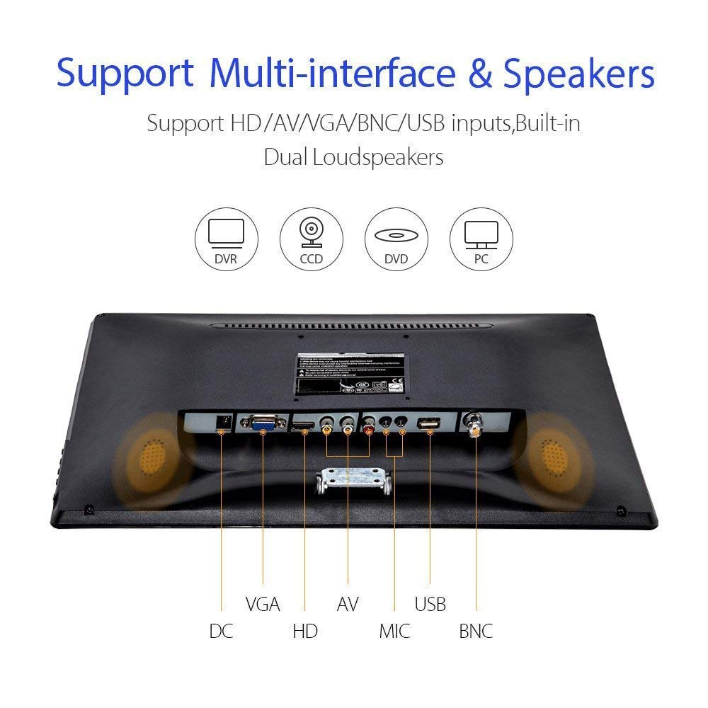 15.6 pollici Monitor CCTV Display Sicurezza Schermo telecamera di sicurezza Multifunzione HDMI AV BNC VGA Ingresso interfaccia USB monitor del computer 1920 x 1080 Full HD