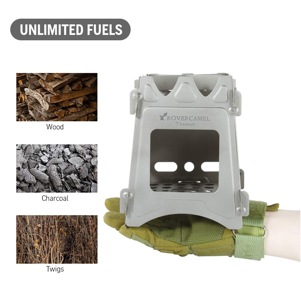 Lixa-da Campingkocher Holzofen Mini Holzvergaser Faltbar Tragbar, Alkoholkocher und Hobo Kocher, Herd für Outdoor-Aktivitäten, Kochen, Wandern, Picknick, BBQ