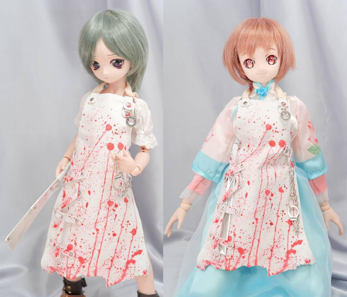 千葉DOLL工房 ホラー ハロウィン ちみどろ エプロン セット MDD DD DDｄｙ オビツ50 などに利用可能 〈ちょっと大き目デラックス〉