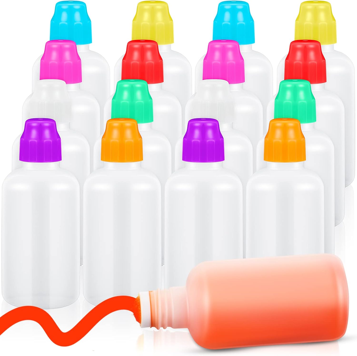 16 Pcs Marker Bottle with Dauber Tip, 2 Ounce Empty Paint