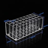 Vista 3 de Organizador de brillo de labios acrílico, soporte para lápiz labial, 24 ranuras para maquillaje, brillo de labios, brochas de lápiz labial, vitrina