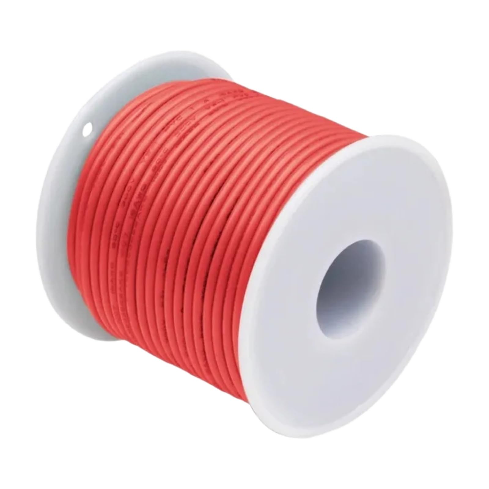 Kabel miedziany izolowany z gumy silikonowej z cewką 30/28/26/24/22/20/18/16AWG (czerwony, 5 rolek; 18AWG 10 m na rolkę)