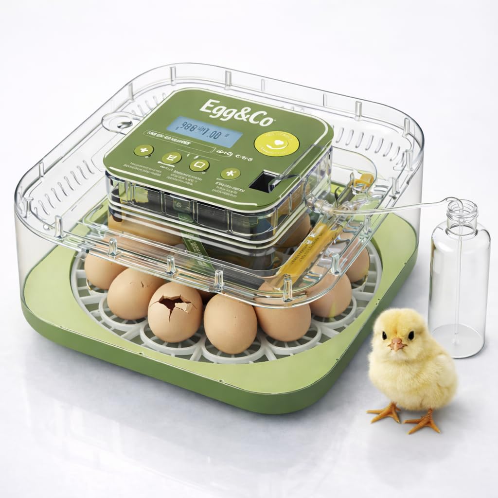 Egg&Co Start 12 – Incubatrice automatica 12 uova gallina (36 quaglia). Controllo umidità preciso, rotazione automatica, flacone e sperauova inclusi. Ideale per principianti ed esperti.