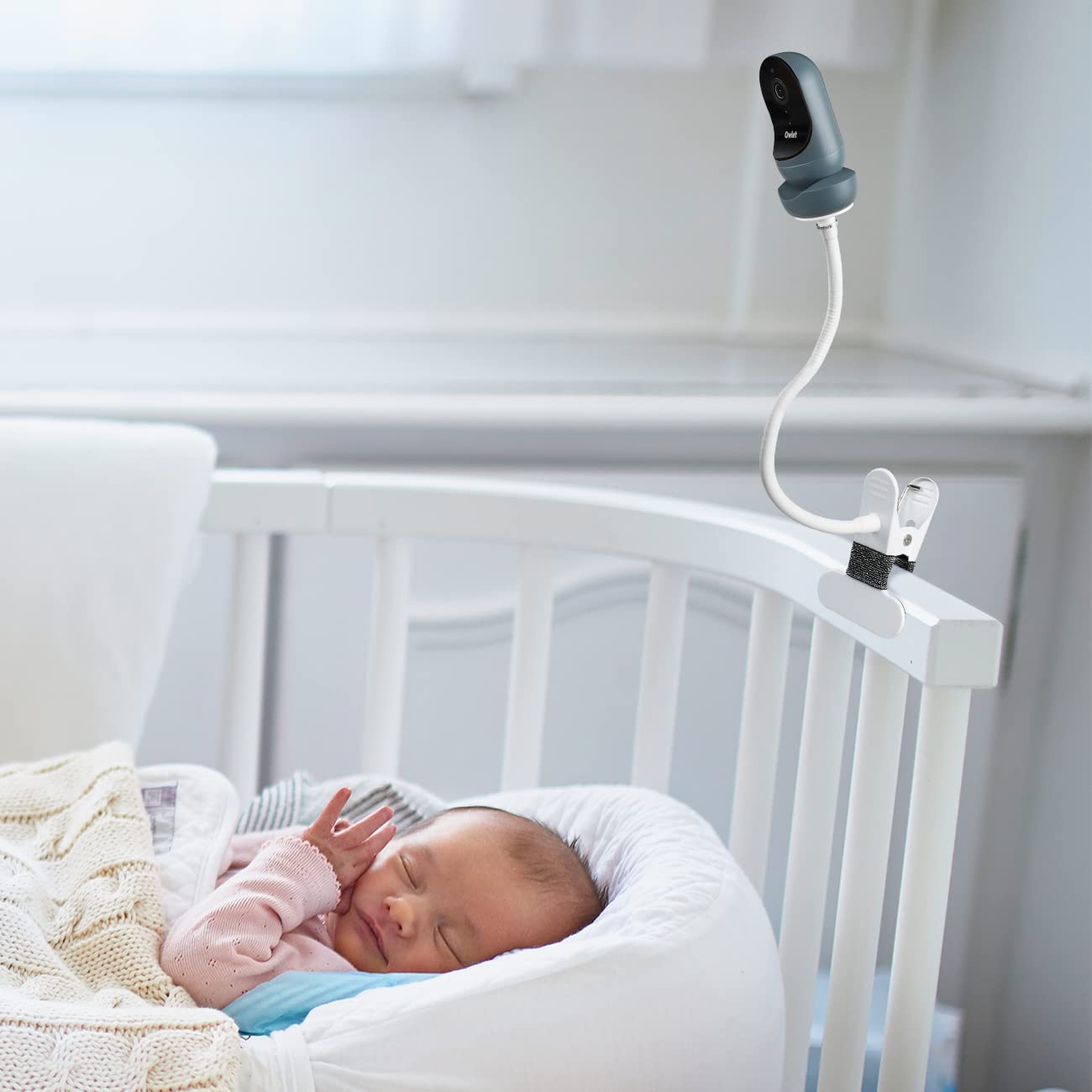 TIUIHU Baby Monitor Holder Suitable for Owlet Cam/Owlet Cam 2 baby monitor (Clip Mount), white - Image 3