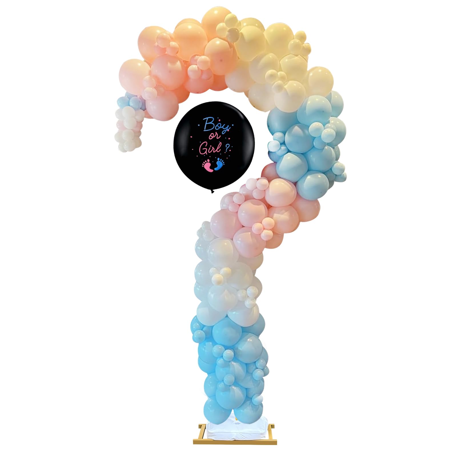 Metal Question Mark Arch Backdrop Stand Gender Reveal Balloon Arch Frame Wedding Arches for Ceremony Baby Shower Baby Gender Reveal Boy or Girl Garden Birthday Party Decorations