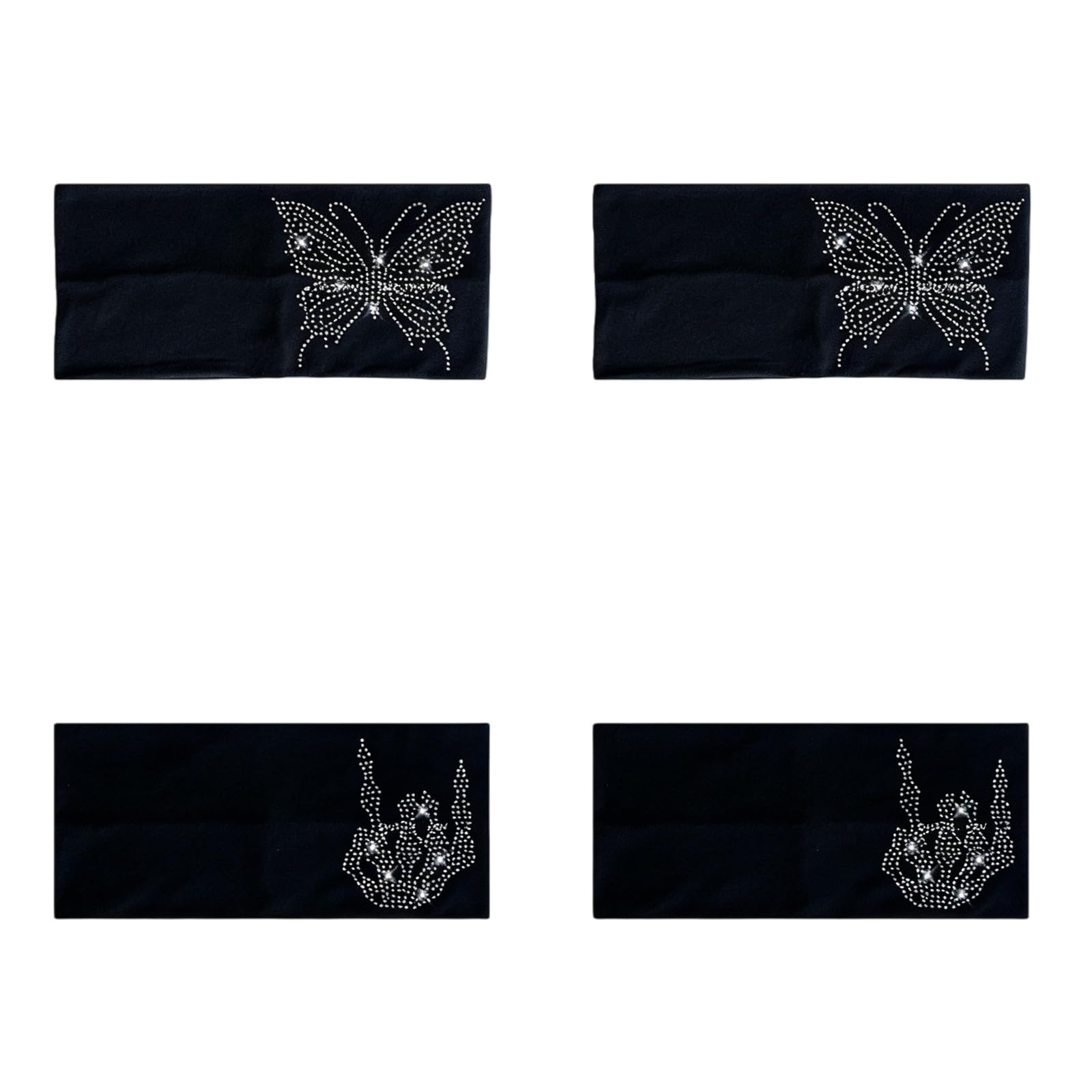 CYUCHENC wide headband 4 Pack Hot Rhinestone Eye Hairbands With Brim Sports Fashionable Flash Elastic Hairbands-2-four