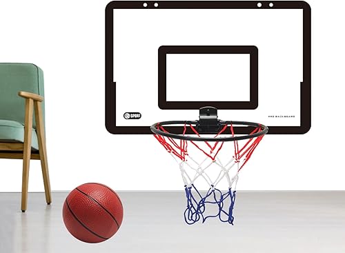 Miniatura 6 de Juego de baloncesto montado en la pared, aro de baloncesto portátil para niños, mini portería de baloncesto, tabla de baloncesto duradera, juego de
