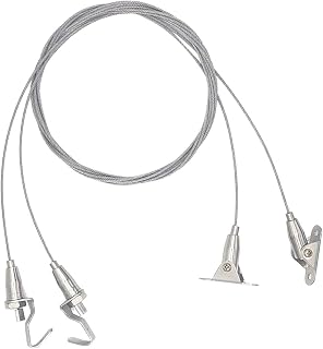 Chris-Wang Chris. W 2Pack Art Gallery Ceiling Wall Mount Picture Hanging System Kit with Adjustable Hooks and 2M Stainless Steel Wire for Heavy Duty Frame Picture Photo Mirror Hanging(180Ã‚° Rotary)