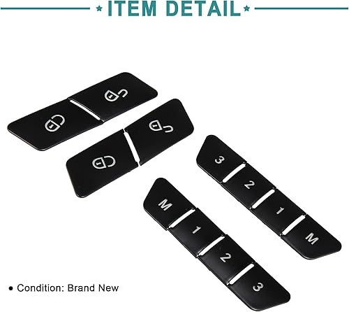 Miniatura 5 de ACROPIX Cubierta ajustable para el botón del asiento del conductor del pasajero, para Mercedes-Benz GLA250, 12 unidades, color negro