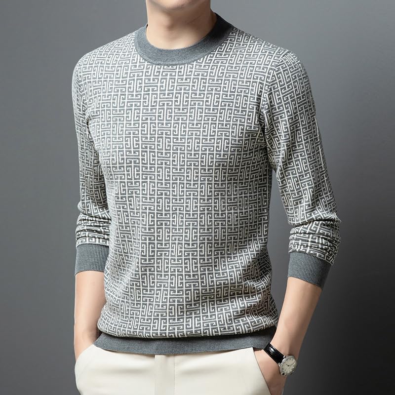 Men's Round Neck Wool Long Sleeve Knitwear Undershirt 7