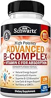 Vista 10 de Complejo de vitamina B con vitamina C para una máxima absorción – Metilcobalamina b12 y folato ácido fólico suplemento – Vitaminas B1 B2 B3 B5 B6 B7