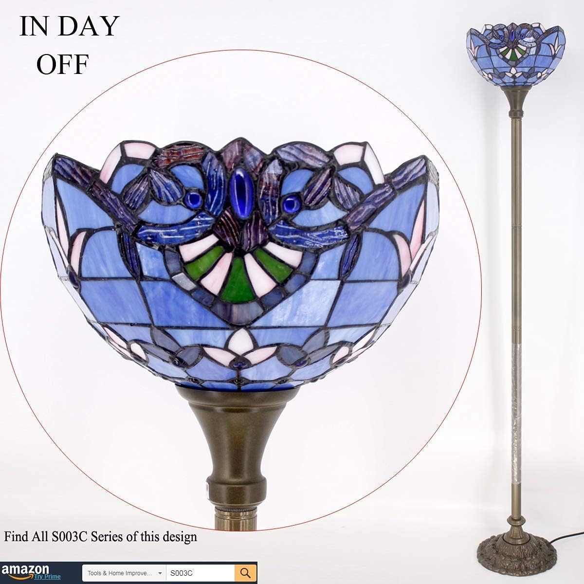 WERFACTORY Tiffany Lamp Series Stained Glass Style Lampshade Decorative Living Room Bedroom