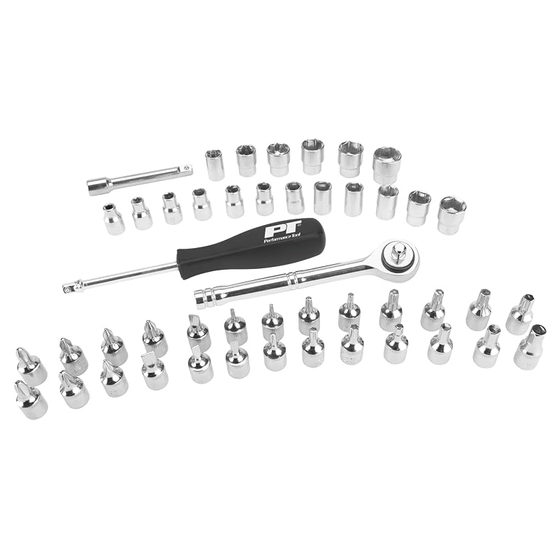 Performance Tool W1177 Jogo de Soquetes e Bits com Encaixe de 6,35 mm, 47 peças