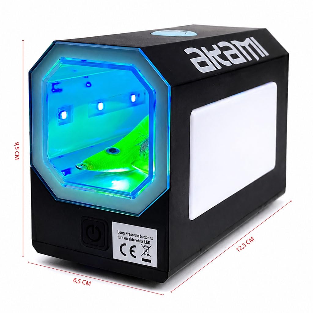 AKAMI UV-639 Box UV per Ricarica Totanare Glow e Accessori Luminosi | Lampada UV 395nm Ricaricabile Perfetta per la Pesca Eging per Calamari e Seppie | MASSIMA LUMINOSITÀ PER LE TUE TOTANARE GLOW