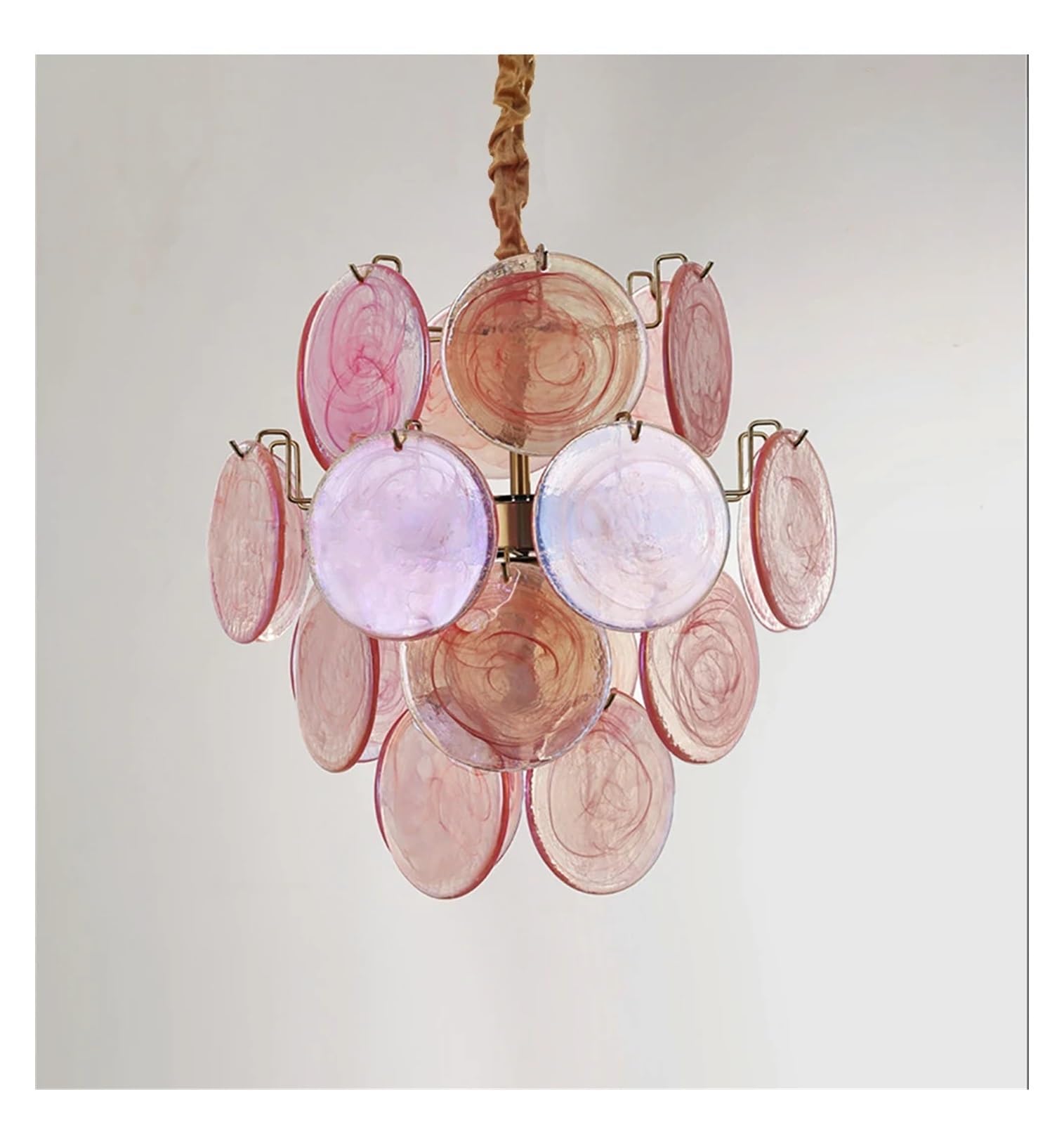 Szklany żyrandol Red Cloud, oprawa LED w stylu vintage, włoski design, lampa sufitowa do jadalni, hol wejściowy (naturalny, 80 cm, chromowany)