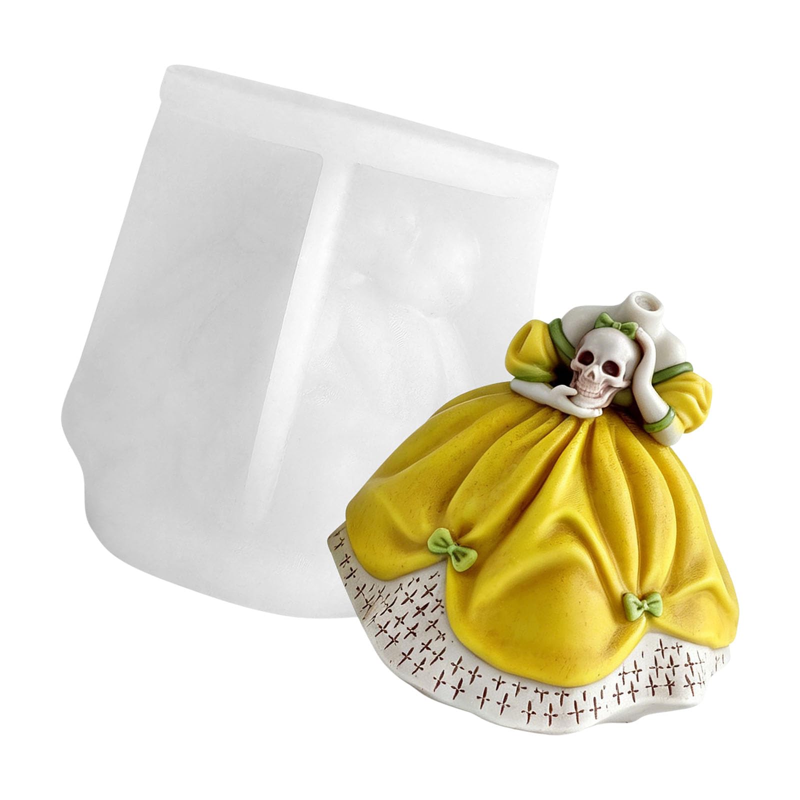 Tsophreniq Skull Girl Silicone Molds Easy Demolding Halloween Silicone for Making Soap Chocolate Epoxy Resin Rosin Art Cast