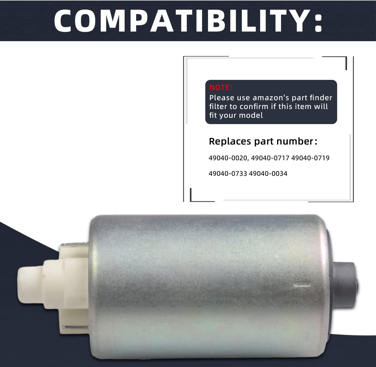 New 1pc High Performance DC 12V Electric Gas Intank EFI Fuel Pump Assembly Compatible with Strainer Compatible with Brute Force 750 KFX450R Mule 4010 Trans PROFXT Teryx Teryx4 750 800