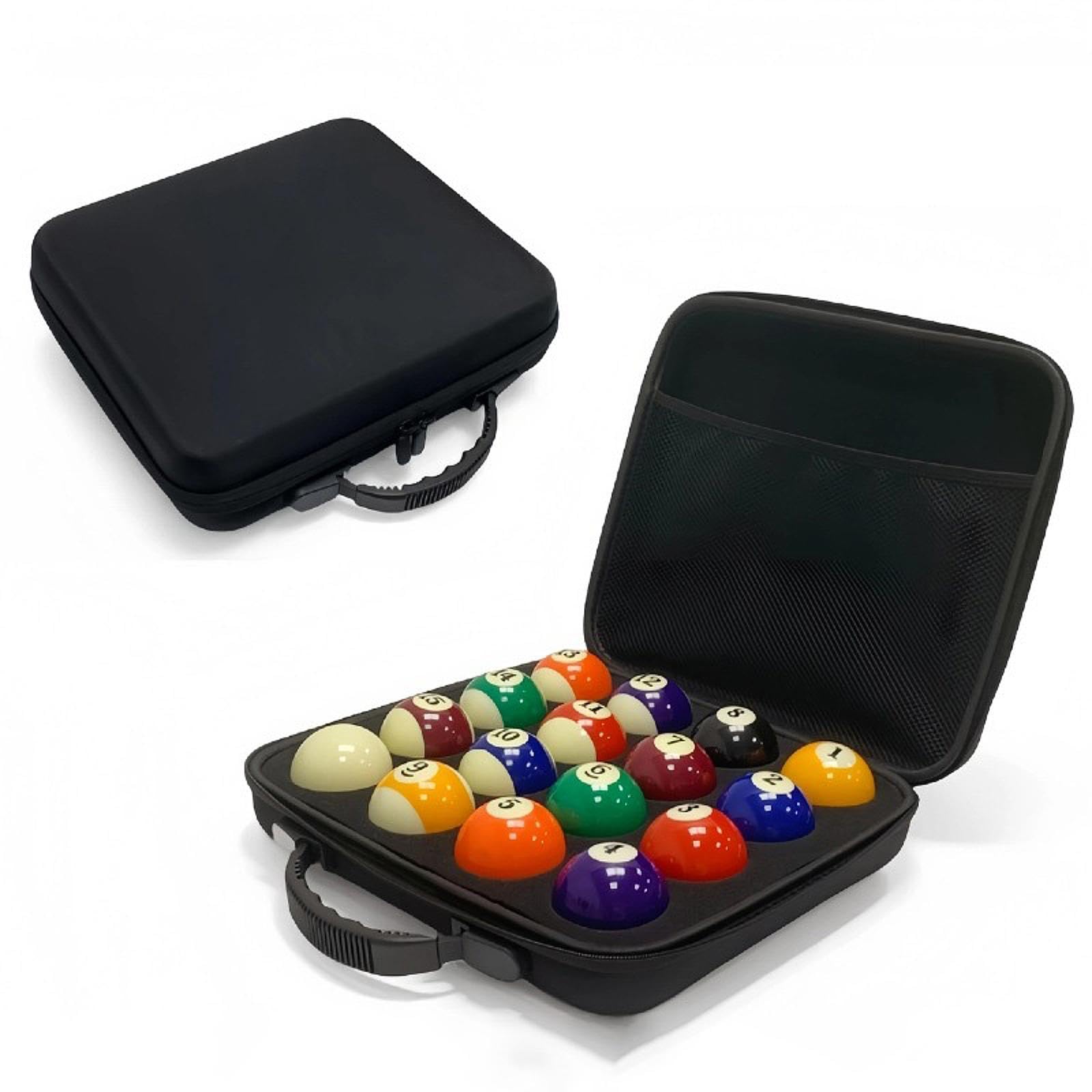 Harilla Estuche de Transporte para Bolas de Billar, Caja de Almacenamiento, Ligero, Cremallera, Acolchado